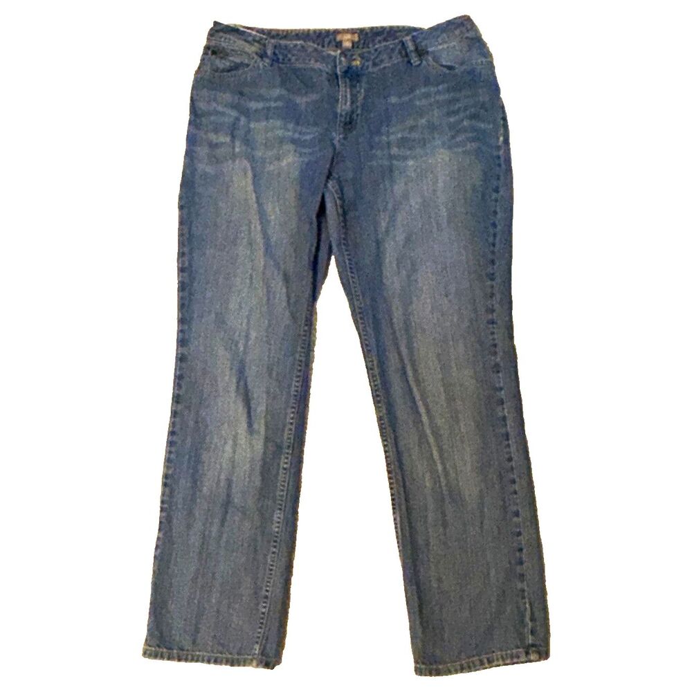 J. Jill Straight Jeans Size 12 100% Cotton Light Wash Blue Womens